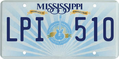 MS license plate LPI510