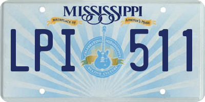 MS license plate LPI511