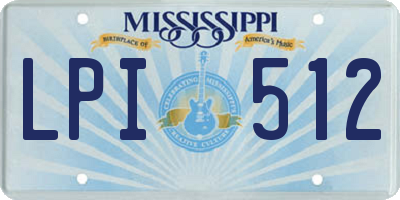 MS license plate LPI512