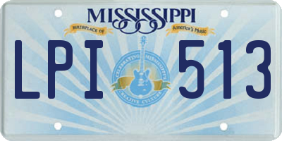 MS license plate LPI513