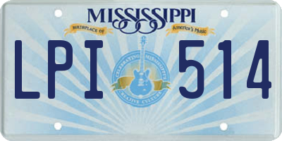 MS license plate LPI514