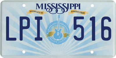 MS license plate LPI516