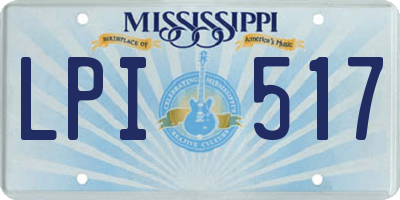 MS license plate LPI517