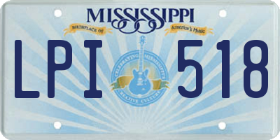 MS license plate LPI518
