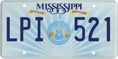MS license plate LPI521