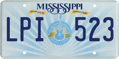 MS license plate LPI523