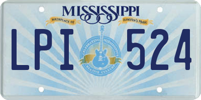 MS license plate LPI524