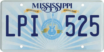 MS license plate LPI525