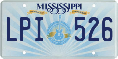 MS license plate LPI526