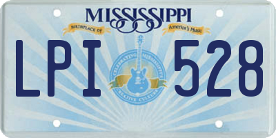 MS license plate LPI528