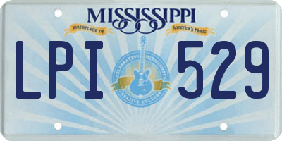 MS license plate LPI529