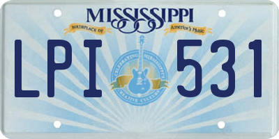 MS license plate LPI531