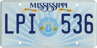 MS license plate LPI536