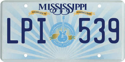 MS license plate LPI539