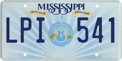 MS license plate LPI541