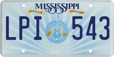 MS license plate LPI543
