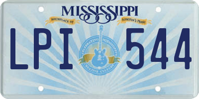 MS license plate LPI544