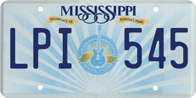 MS license plate LPI545