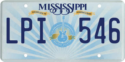 MS license plate LPI546