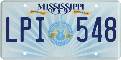 MS license plate LPI548