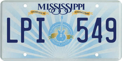 MS license plate LPI549