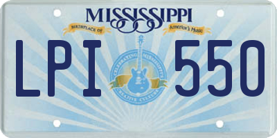 MS license plate LPI550