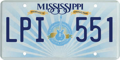 MS license plate LPI551