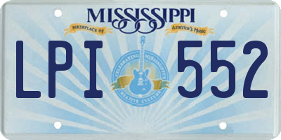 MS license plate LPI552