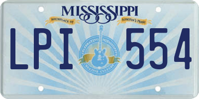 MS license plate LPI554