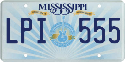 MS license plate LPI555