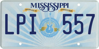 MS license plate LPI557