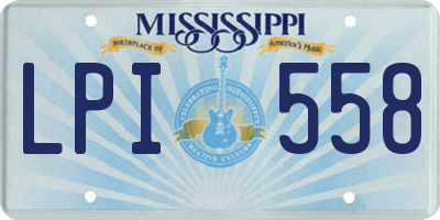 MS license plate LPI558