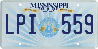 MS license plate LPI559