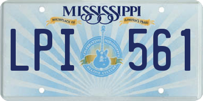 MS license plate LPI561