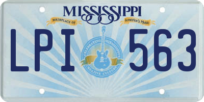 MS license plate LPI563