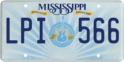 MS license plate LPI566
