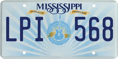 MS license plate LPI568