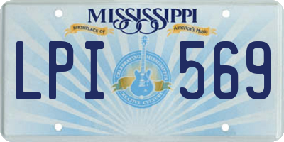 MS license plate LPI569