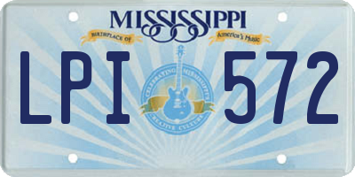MS license plate LPI572