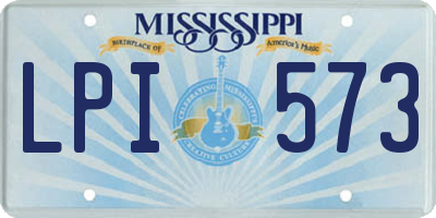 MS license plate LPI573
