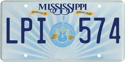 MS license plate LPI574