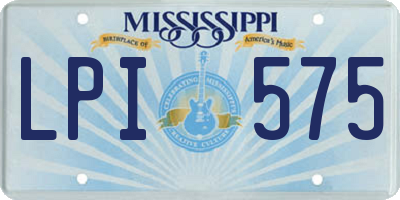 MS license plate LPI575