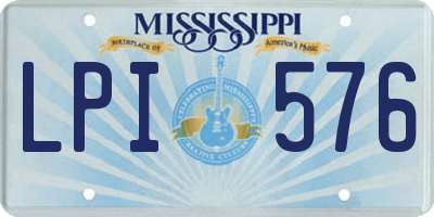 MS license plate LPI576