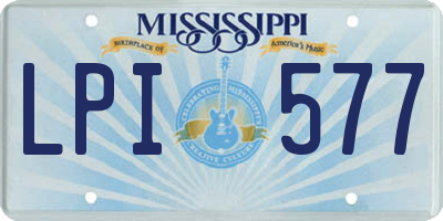 MS license plate LPI577