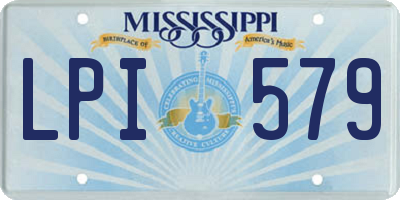 MS license plate LPI579