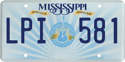 MS license plate LPI581