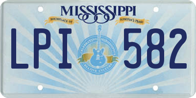 MS license plate LPI582