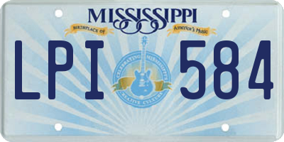 MS license plate LPI584