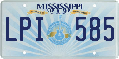 MS license plate LPI585
