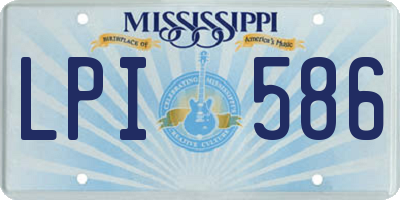 MS license plate LPI586